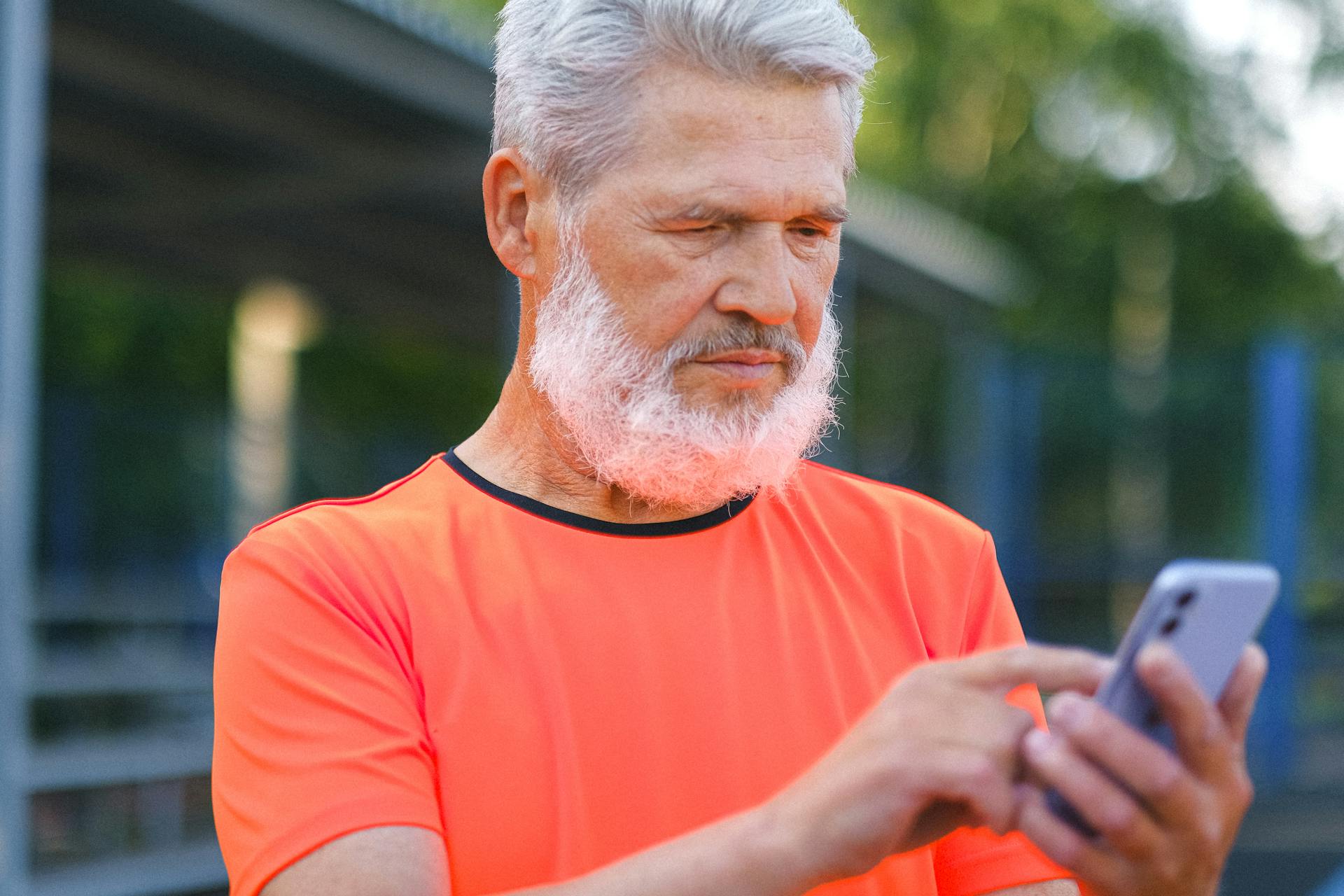 Middle aged man on cellphone